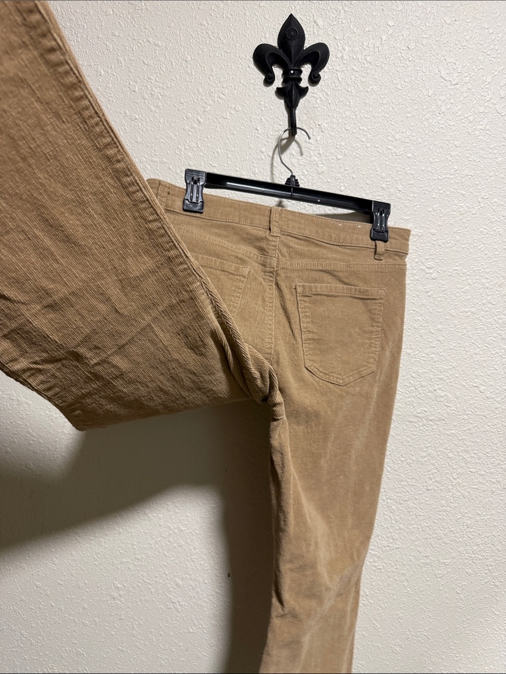 Blue Spice Tan Corduroy High Waist Flare Pants Size 13 Camel Brown Stretch Boho - Picture 10 of 11